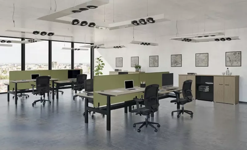 Panneau acoustique pour bureau bench Assis-debout TOP & DOWN