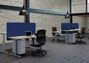 Panneau acoustique pour bureau individuel Assis-debout TOP & DOWN