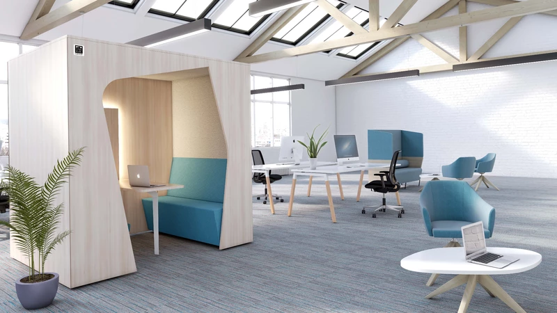 Cabine acoustique 4 places avec table KOMA