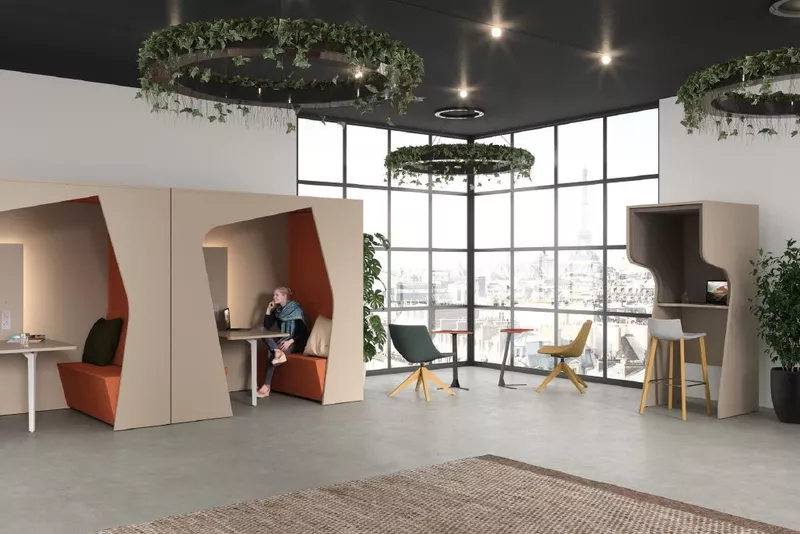 Cabine acoustique 4 places avec table KOMA