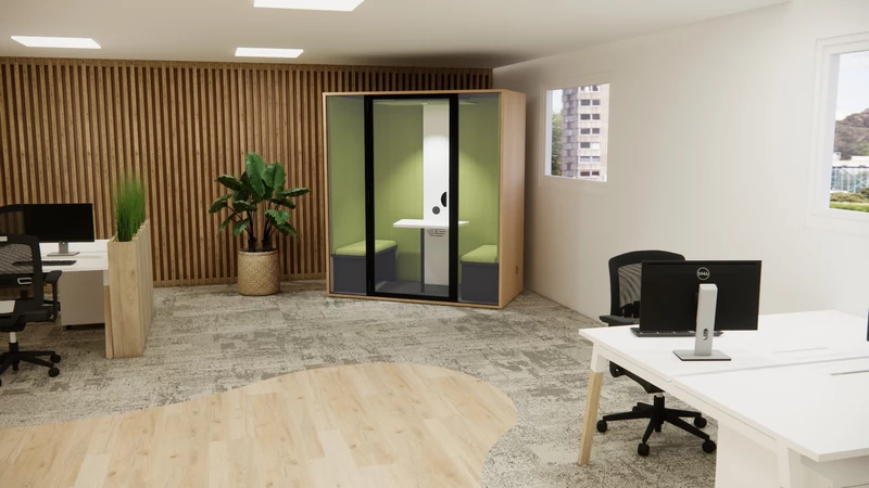 Cabine acoustique Essentielle DUO-M avec fond plein