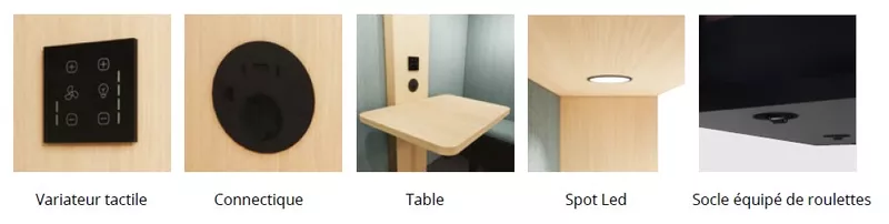 Cabine acoustique ESSENTIELLE Solo avec fond vitré