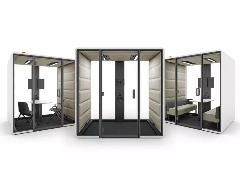 Cabine acoustique Hush Premium avec accès PMR - tissu non feu
