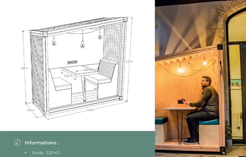 Cabane intérieure et extérieure
