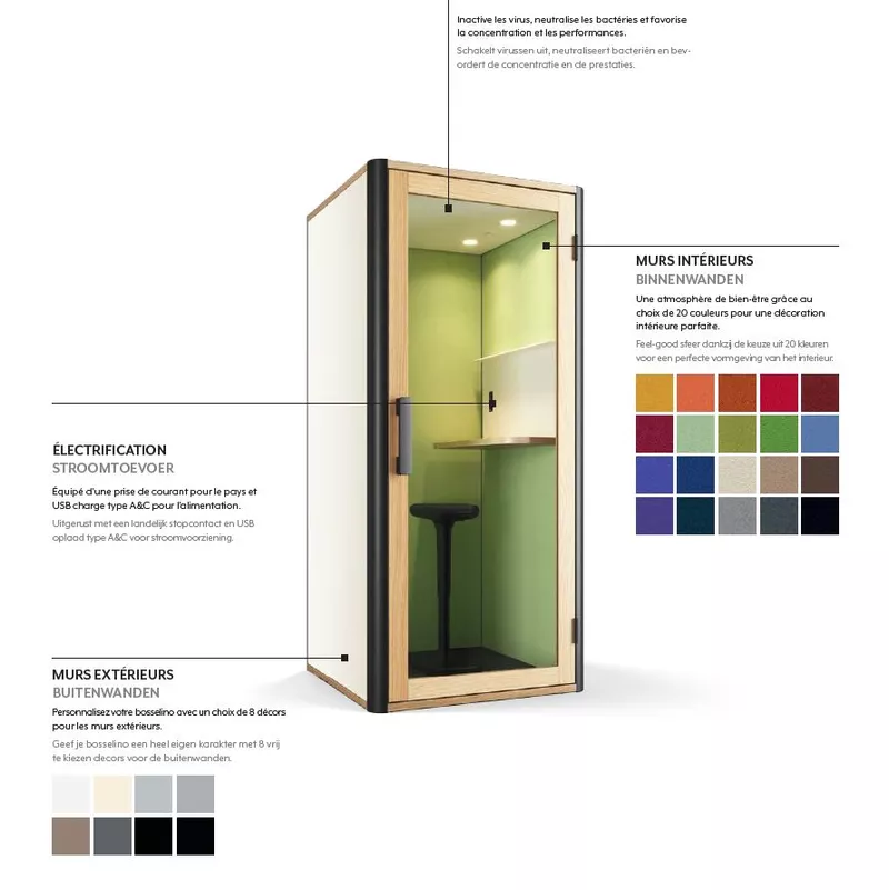 Cabine acoustique 1 personne Bosselino