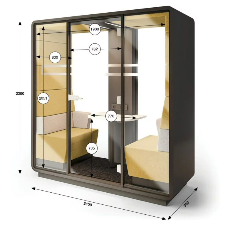 Cabine acoustique de réunion 2 personnes-HUSHOFFICE