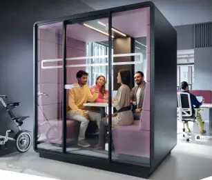 Cabine acoustique de réunion 4 personnes-HUSHOFFICE