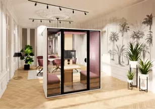 Cabine acoustique Essentielle DUO-M avec fond vitré