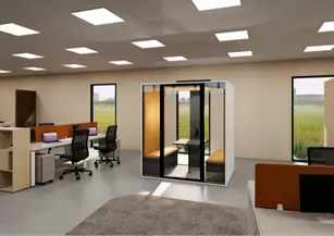 Cabine acoustique Essentielle Quattro avec fond vitré