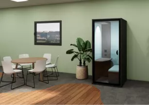 Cabine acoustique ESSENTIELLE Solo assise avec fond plein