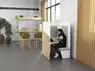 Cabine de confidentialité assise avec banc
