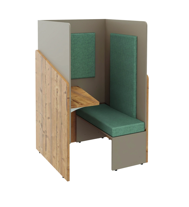 Cabine de confidentialité assise avec banc