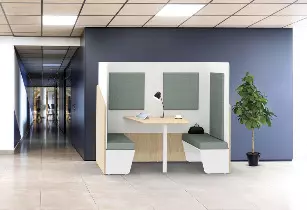 Cabine de confidentialité Duo assise avec bancs