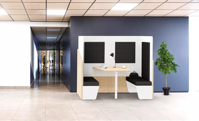 Cabine de confidentialité Duo assise avec bancs