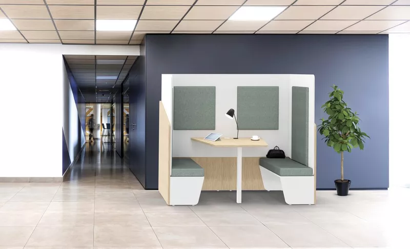 Cabine de confidentialité Duo assise avec bancs