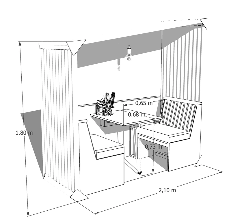 Cabine intérieure compacte en bois