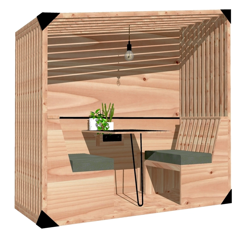 Cabine intérieure compacte en bois