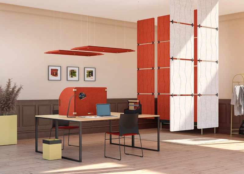Rideaux acoustiques  suspendus SWELL