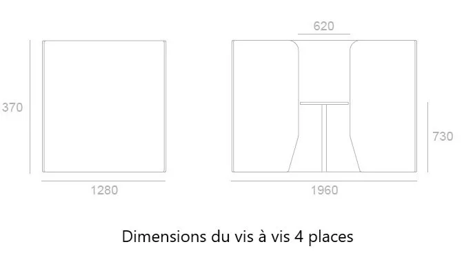 Vis à vis 4 places INTIMITY