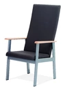 Chaise avec accoudoirs fixes haut dossier RODAS