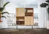 Armoire 2 portes,2 niches,  Pieds chrome PRESTIGIO