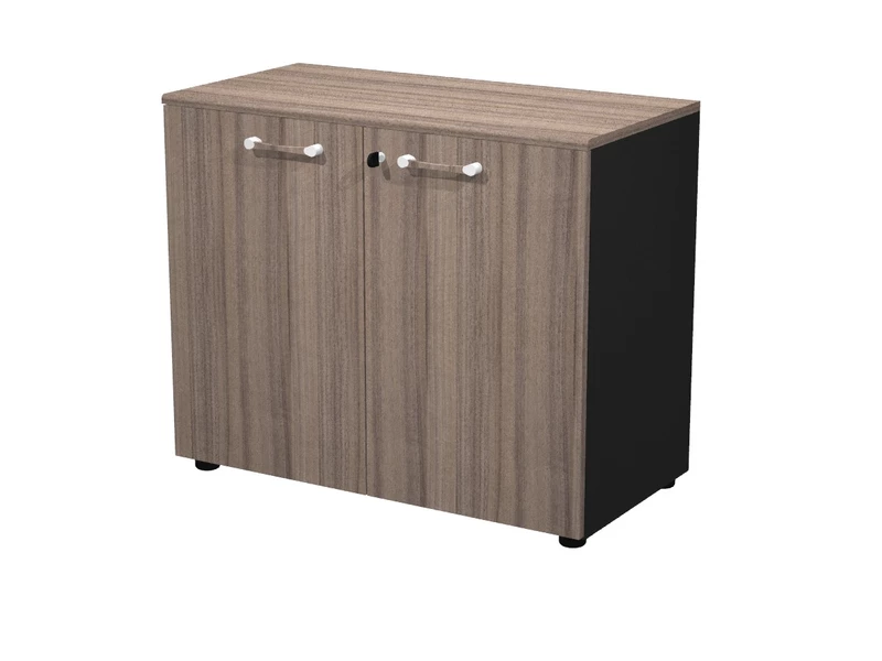 Armoire Basse de Bureau Bois Onix - Rangement Compact et Design