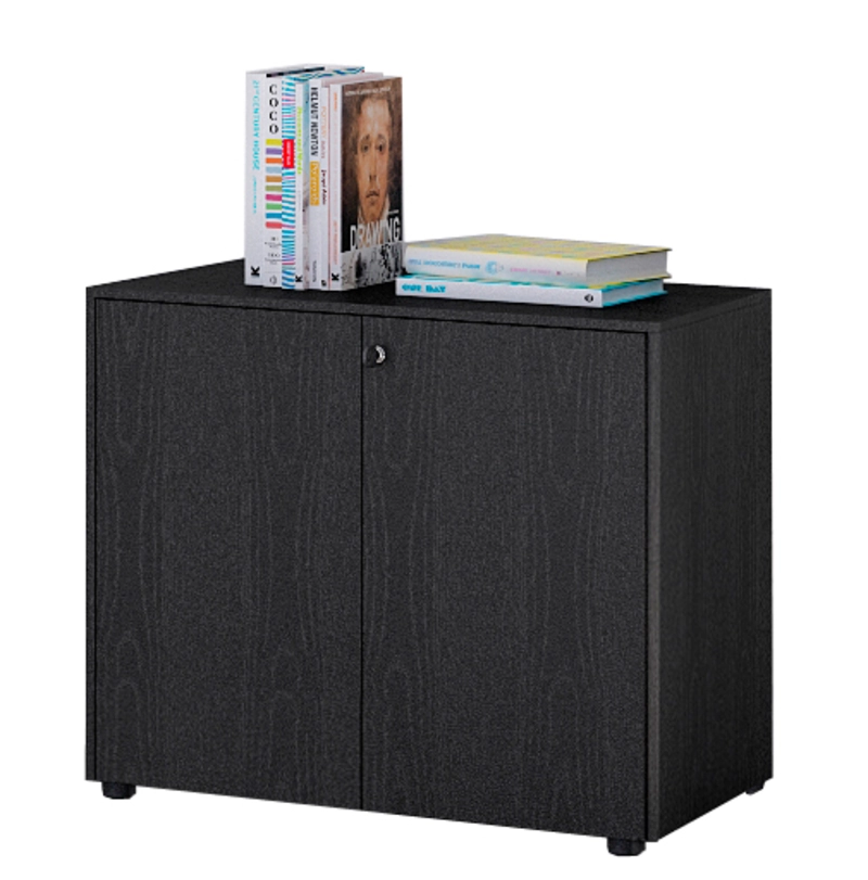 Armoire basse Flora - Fr&ecirc;ne Noir / Noyer