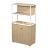 Armoire de Bureau Mi-Haute Design Edge - Rangement Bois et Métal (H165xL90cm)