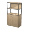 Armoire de Bureau Mi-Haute Design Edge - Rangement Bois et Métal (H165xL90cm)
