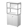 Armoire de Bureau Mi-Haute Design Edge - Rangement Bois et Métal (H165xL90cm)