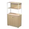 Armoire de Bureau Mi-Haute Design Edge - Rangement Bois et Métal (H165xL90cm)