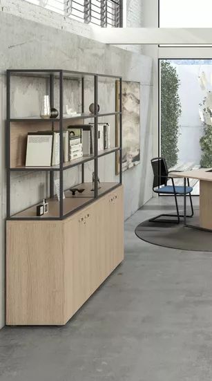 Armoire haute portes basses Métal Edge