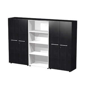 Armoire mi-haute Flora avec portes pleines et bibliothèque