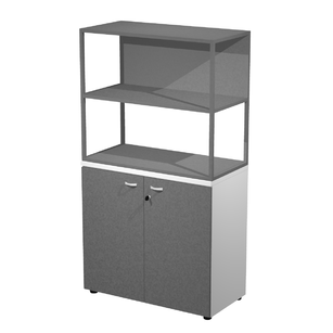 Armoire mi-haute portes basses métal Edge Anthracite