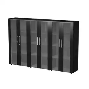 Armoire mi-haute professionnelle Flora : structure bois et portes vitrées