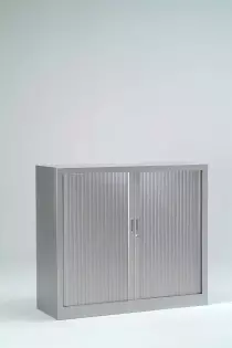 Armoire de bureau à rideaux grise H198cm x L120cm - RETIF