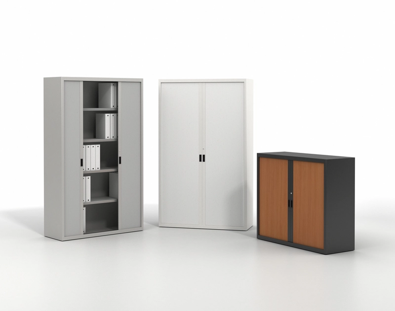 Armoire métallique monobloc à rideaux largeur 80