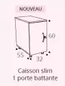 Caisson Mobile Slim  Oslo avec porte battante