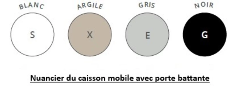 Caisson Mobile Slim  Oslo avec porte battante
