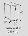 Caisson mobile Slim Oslo avec tiroirs