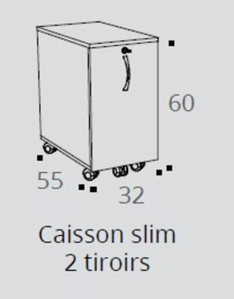 Caisson mobile Slim Oslo avec tiroirs
