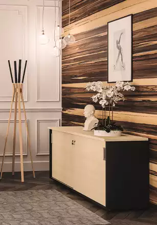 Crédence de bureau à portes coulissantes - Meuble de service professionnel en bois