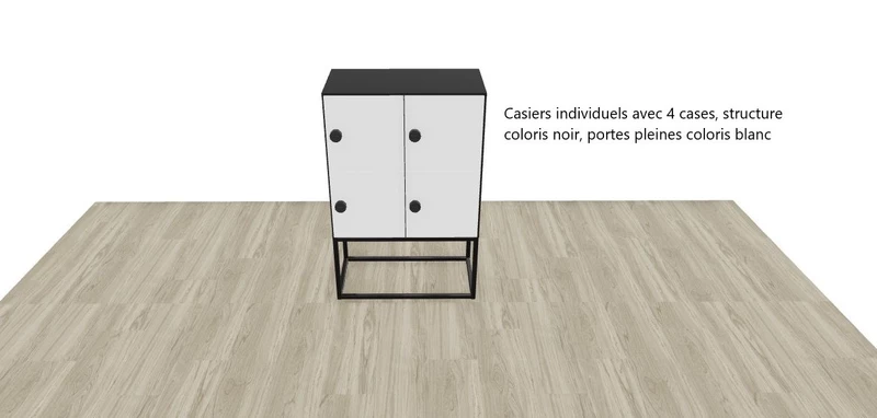 Casiers individuels bois Astral sur socle m&eacute;tal - Multi-cases - Serrure mode priv&eacute;