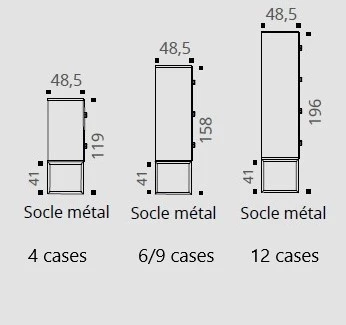 Casiers individuels bois Astral sur socle m&eacute;tal - Multi-cases - Serrure mode priv&eacute;