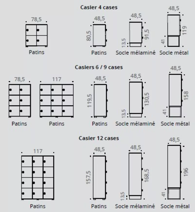 Casiers Individuels bois avec serrure &agrave; code - Gamme Astral