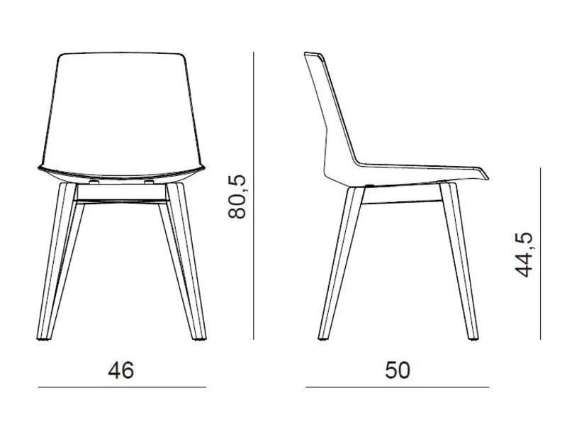 Chaise CLEM 4 pieds bois