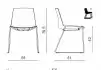 Chaise CLEM coque+tissu  pieds Luge 