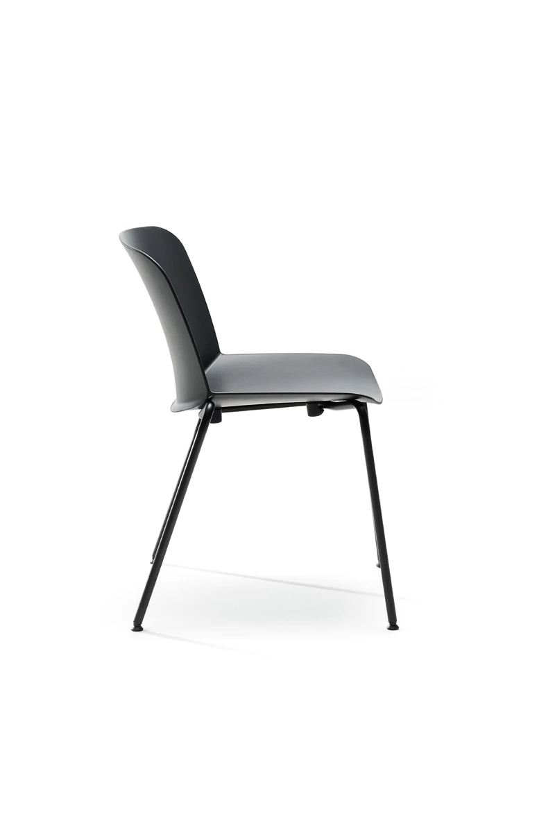 Chaise Libra Anthracite 4 Pieds noirs