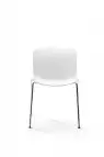 Chaise Libra Blanc 4 Pieds Chrome