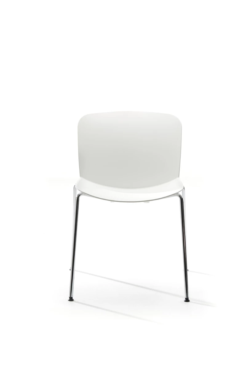 Chaise Libra Blanc 4 Pieds Chrome